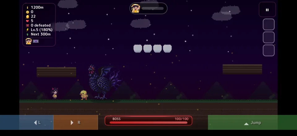 Piyo's Adventure boss battle: the Dark Rooster